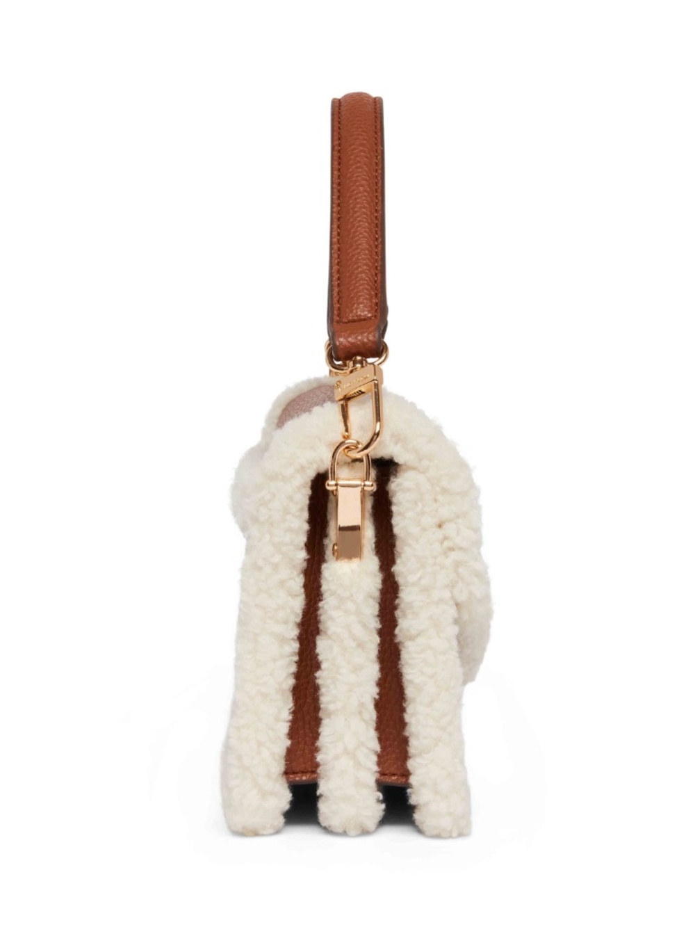 ANNE KLEIN E/W Convertible Sherpa Flap Shoulder Bag With Turn Lock - Picture 5 of 16